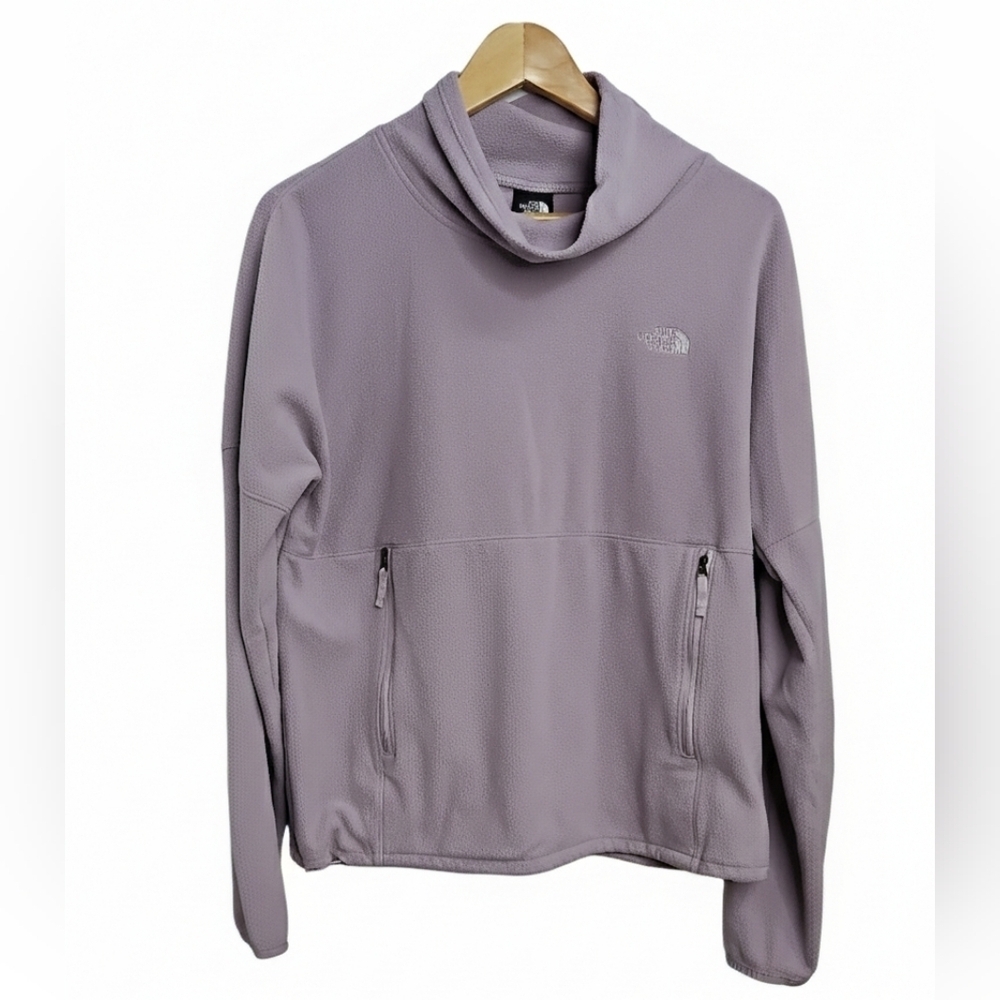 The North Face Light Purple Fleece Hoodie Cowl Neck Sz Med Womens